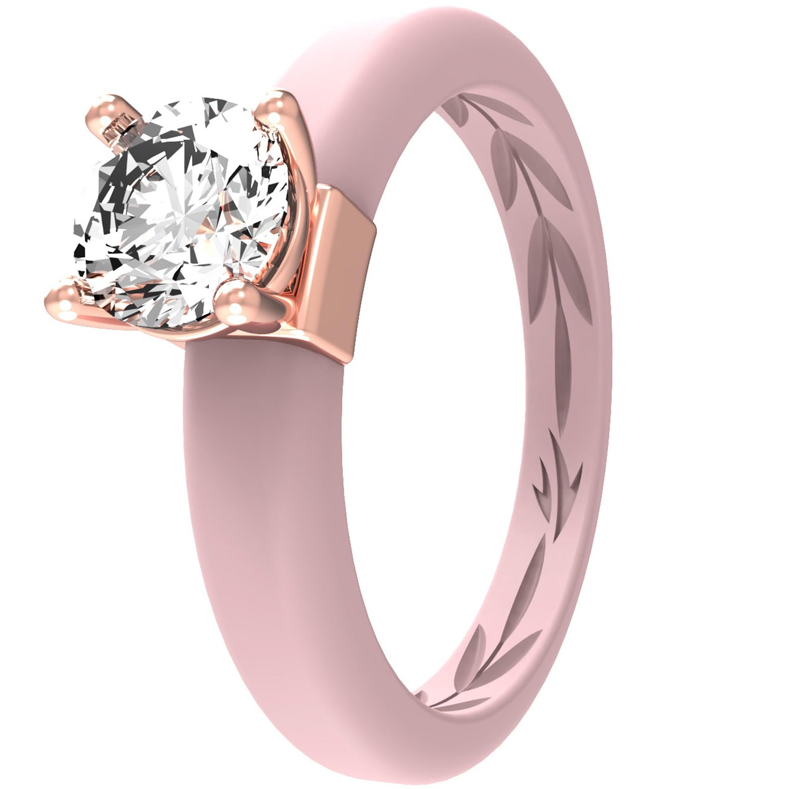 Silicone Ring with Stone – Round Cut Cubic Zirconia Solitaire Ring for Women …