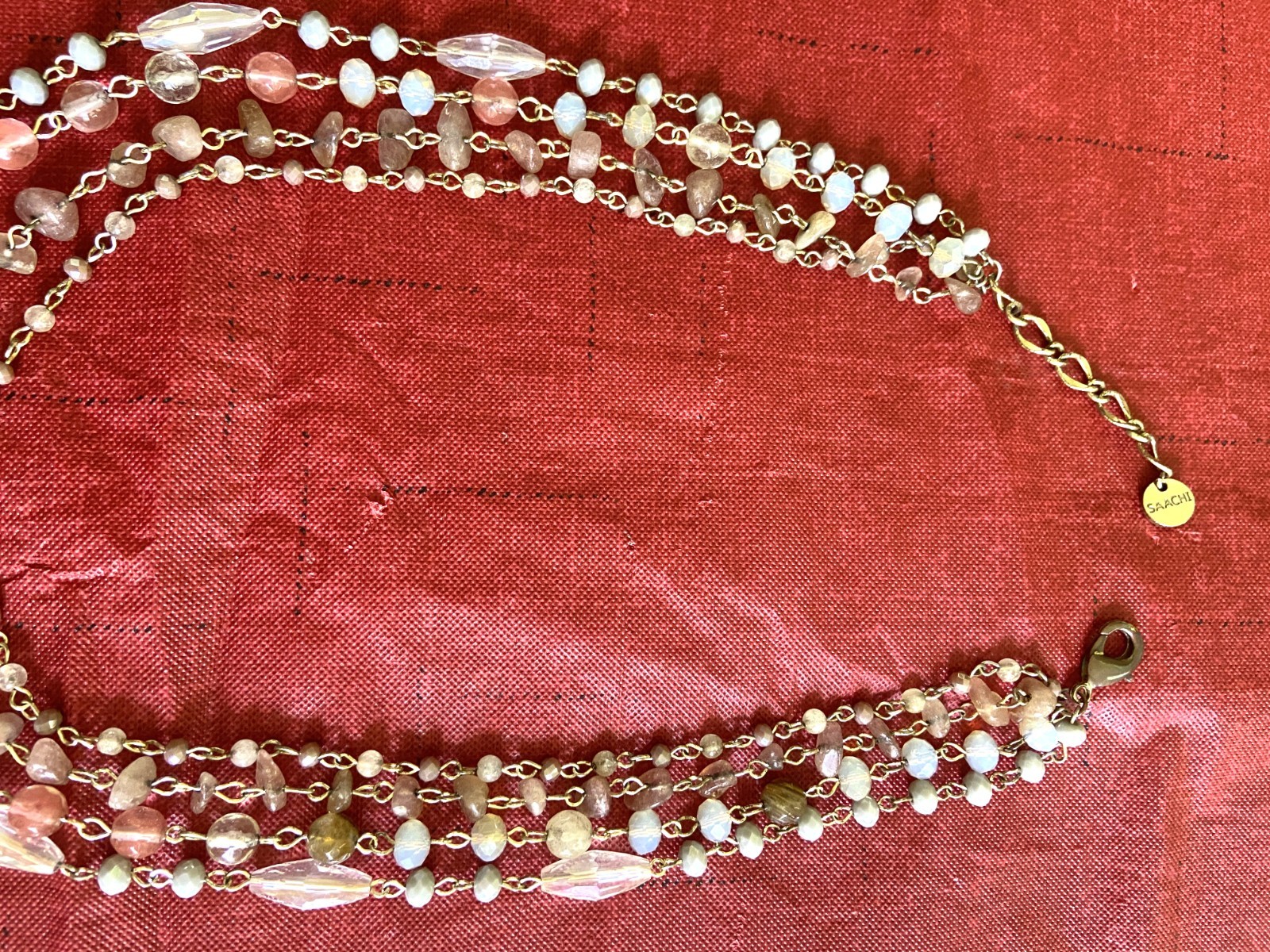 Layered Multi-Chain Beaded Necklace