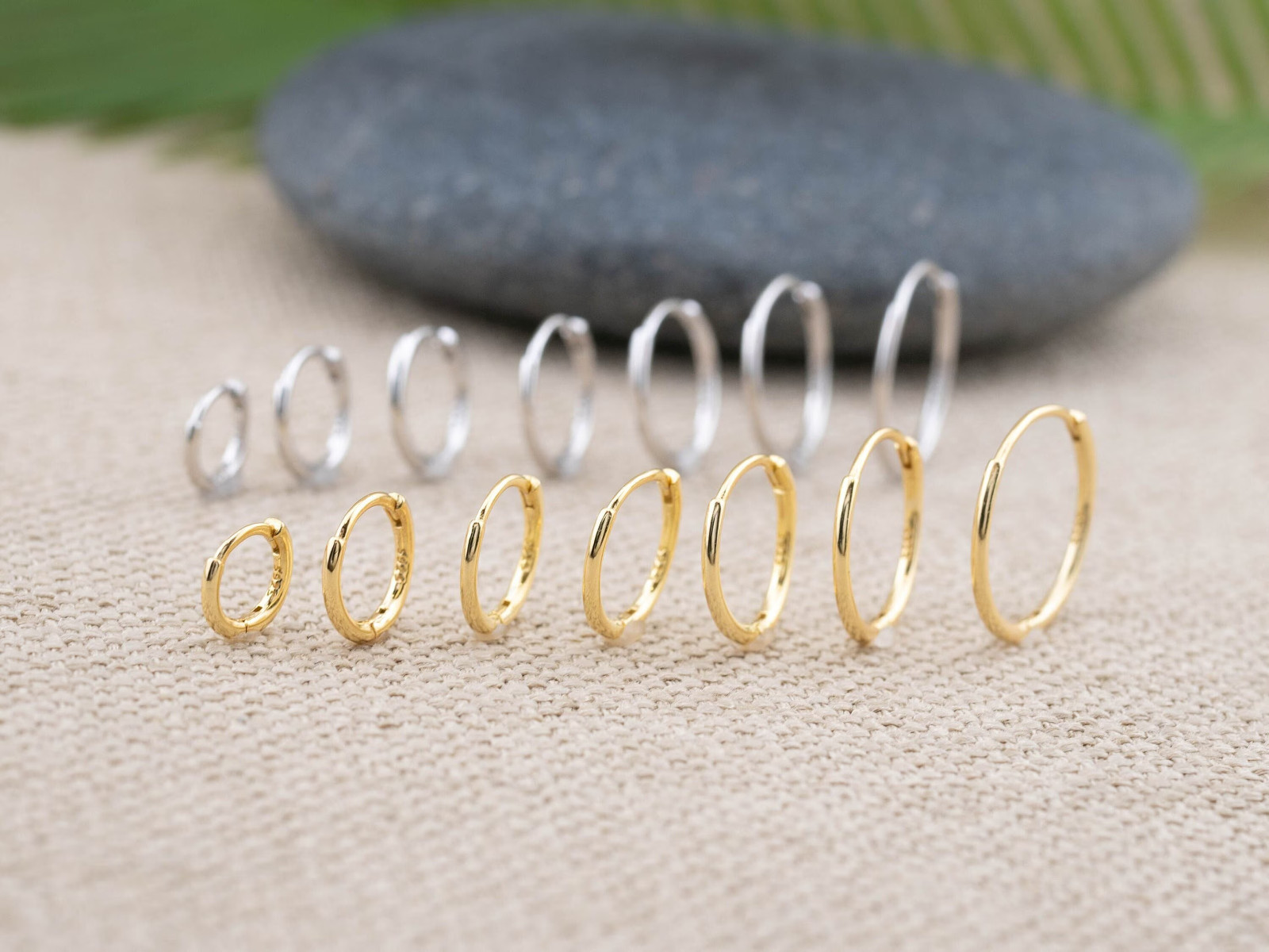 Tiny hoop earrings set 2 or 3 Pairs multiple piercings, stacking earring set