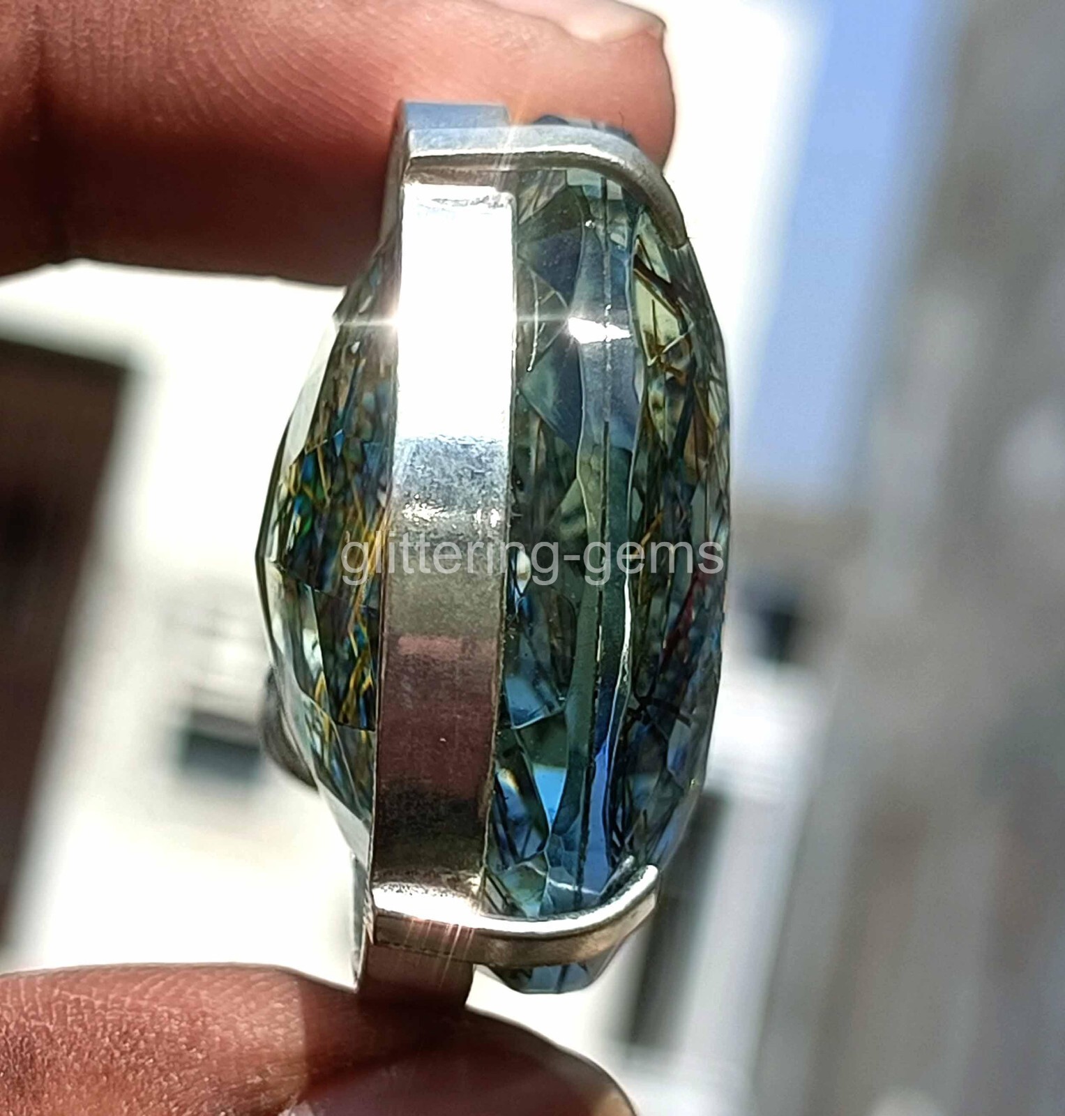 New in Box 165 Ct Rutilated Quartz Pendant 925 Solid Silver IGL Certified 5DNQ