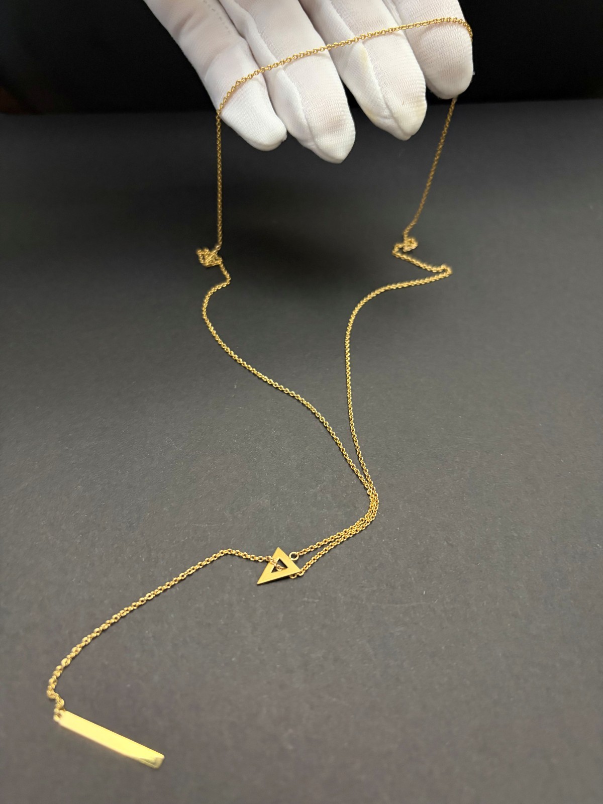 Minimalist Ystyle Lariat-Influenced Layered Necklace Gold-Plated Stainless Steel