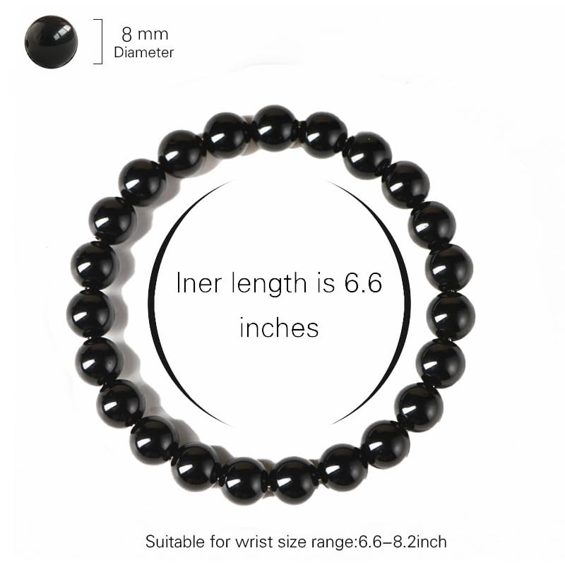 Black Tourmaline Bracelets for Men Protection Bracelets for Women Chakra Feng Sh