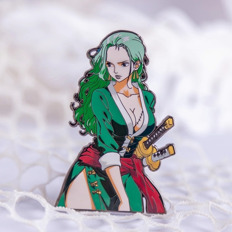 One Piece Roronoa Zoro Female Version 2.8″ Metal Enamel Pin Badge New