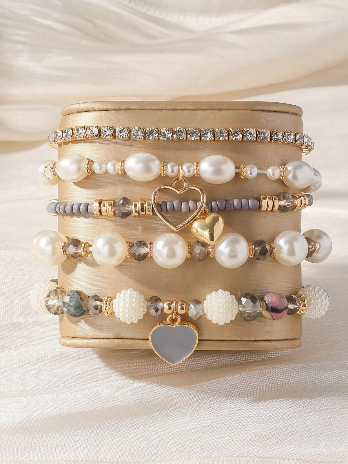 5 PCS Bohemian Stackable Beaded Bracelets Set for Women Girl Multicolor Stretch