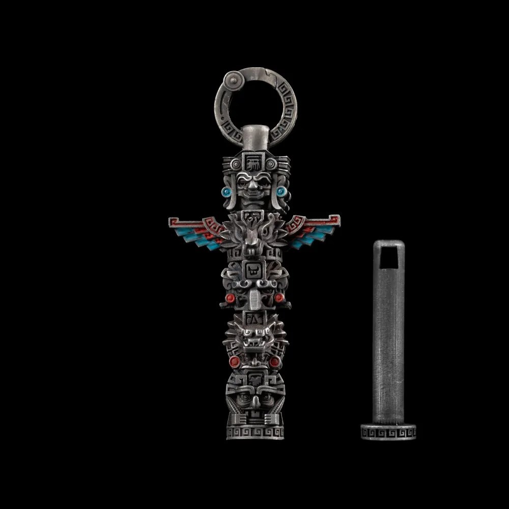 Bronze Mayan Totem Pendant, Mythology Jewelry, Men’s Protection Necklace