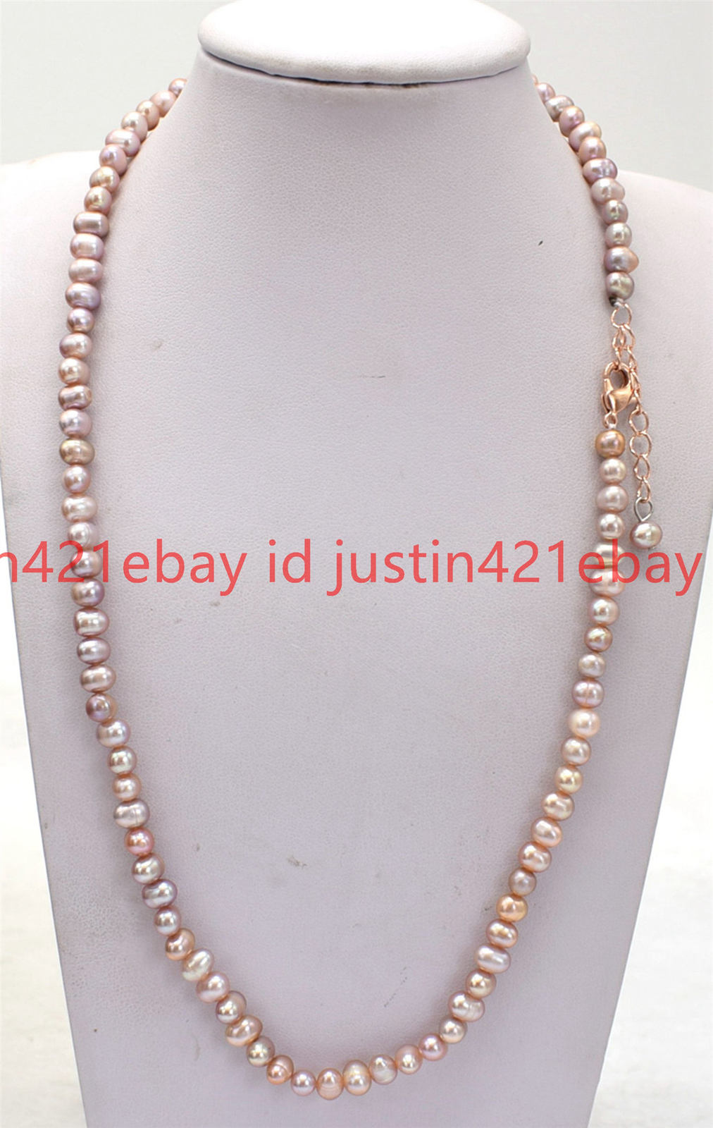 Genuine Natural 6-7mm Lavender Purple Freshwater Cultured Pearl Necklace 18 inch