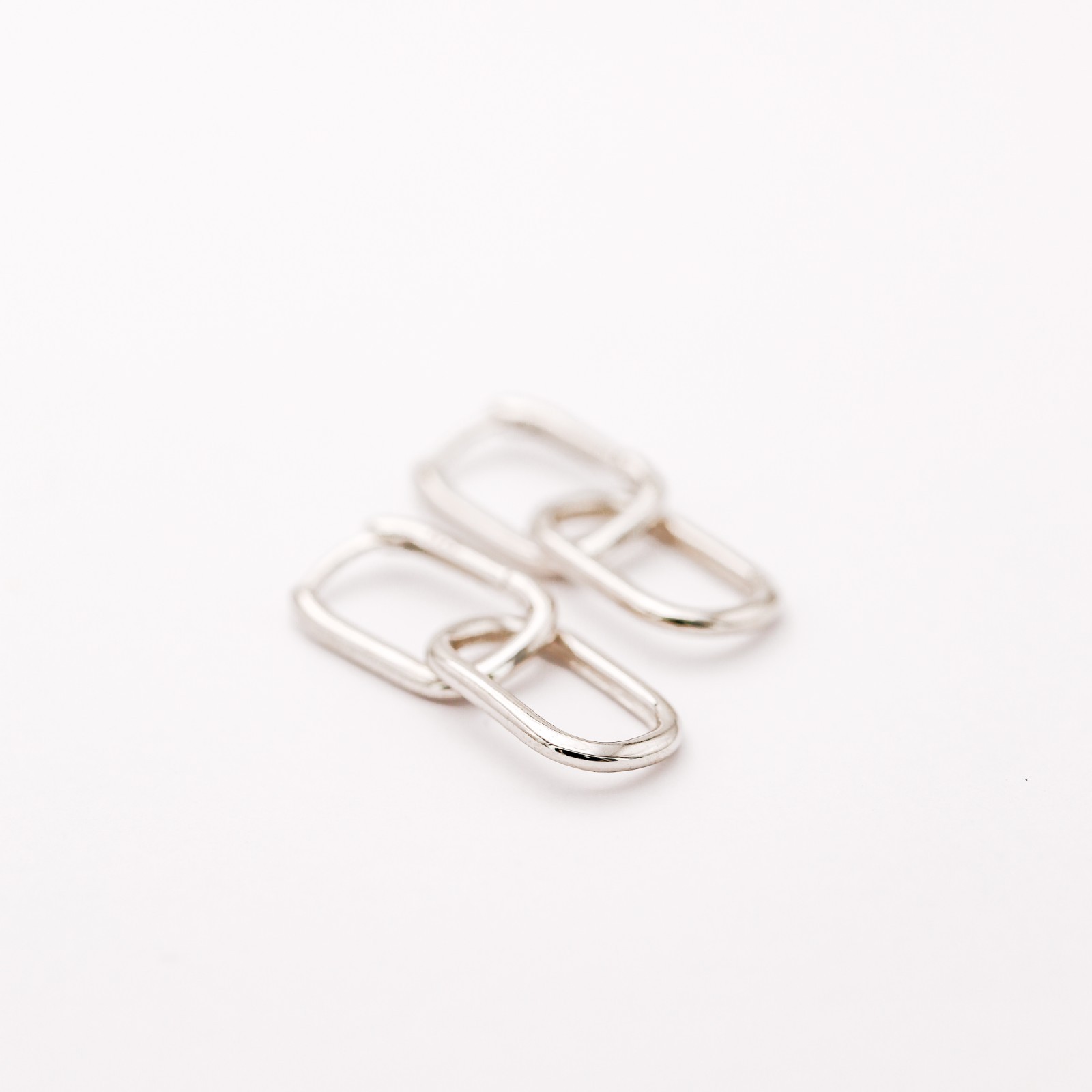 Double Link Drop Earrings Geometric Open Link Dangle Earrings Gift for Her