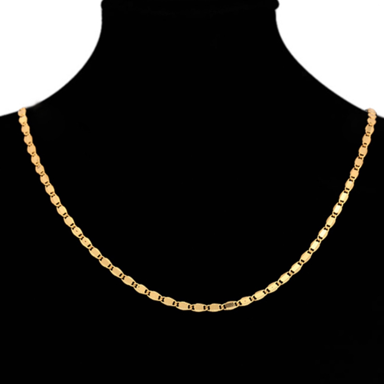 24K GOLD FILLED 4MM Anchor Mariner CHAIN 60CM MENS WOMENS SOLID NECKLACE 24INCH