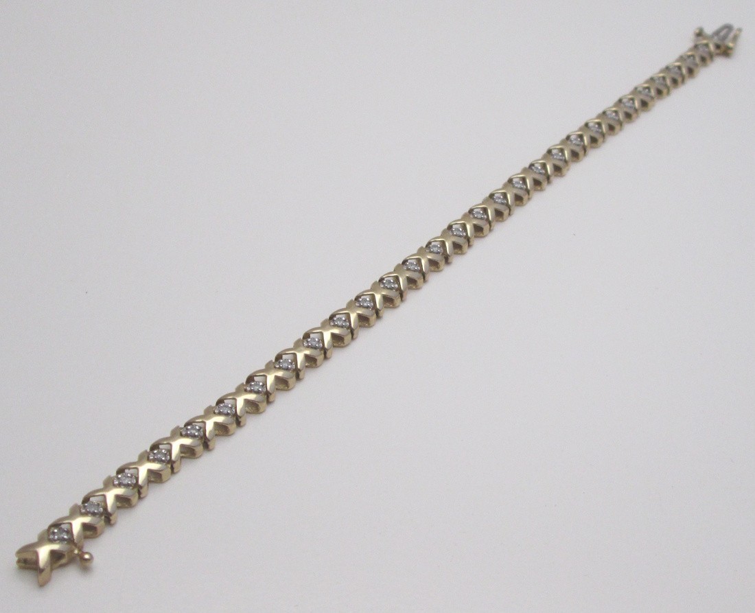 HELZBERG 30 DIAMONDS 10K GOLD TENNIS BRACELET 7.25 LENGTH 8.5 GRAM SEDONA ESTATE