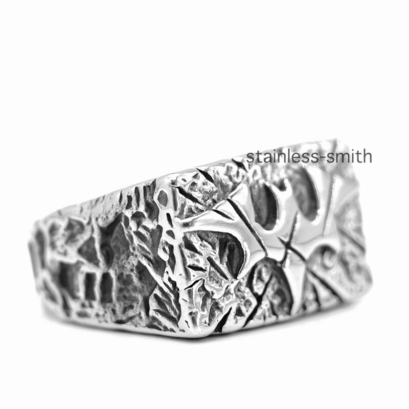 Men’s Vintage Stainless Steel Batman Bat Wedding Ring Size 7 8 9 10 11 12 13-15