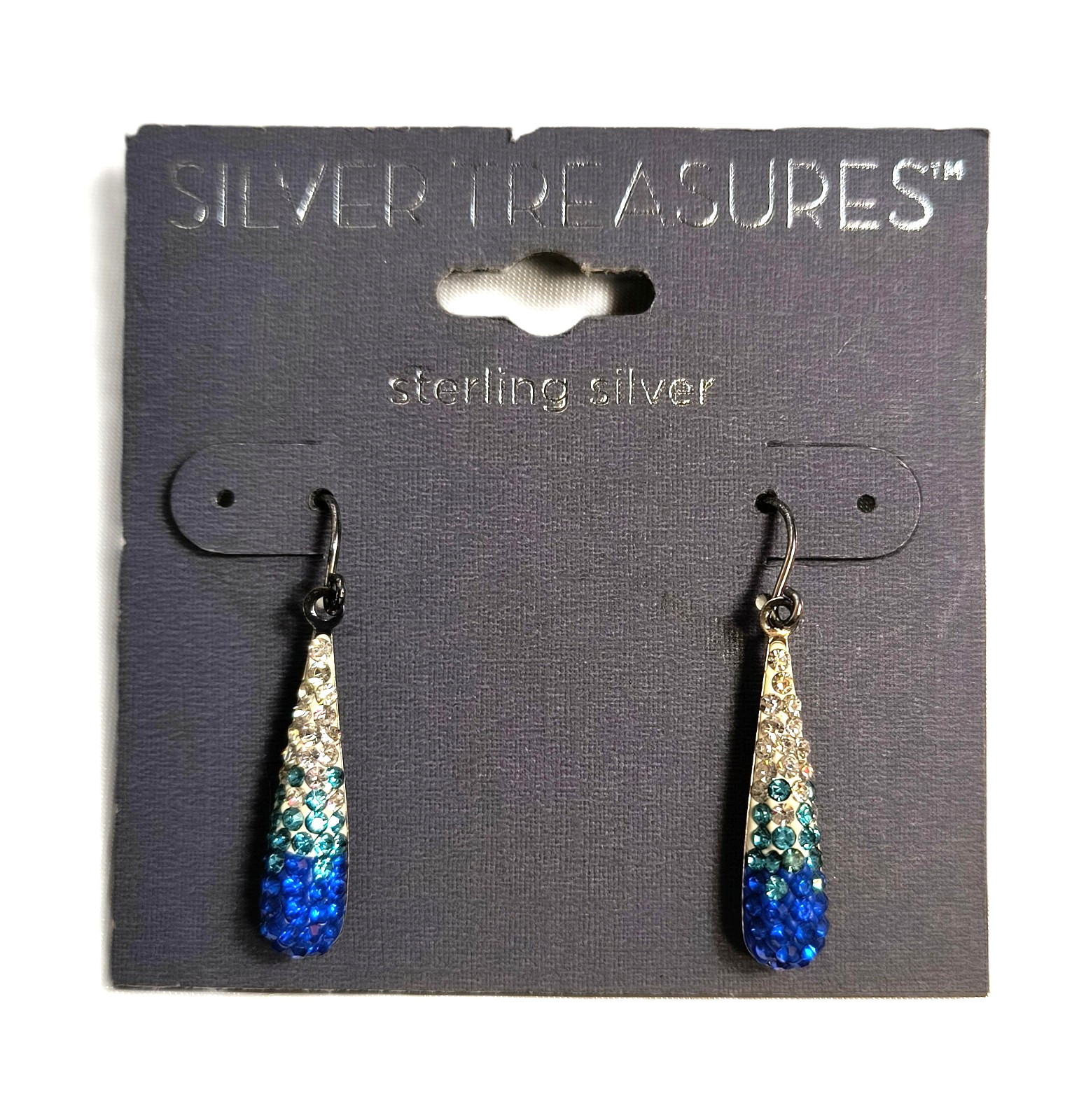 Silver Treasures New With Tags Sterling Silver Dangle/Drop Earrings Multicolor