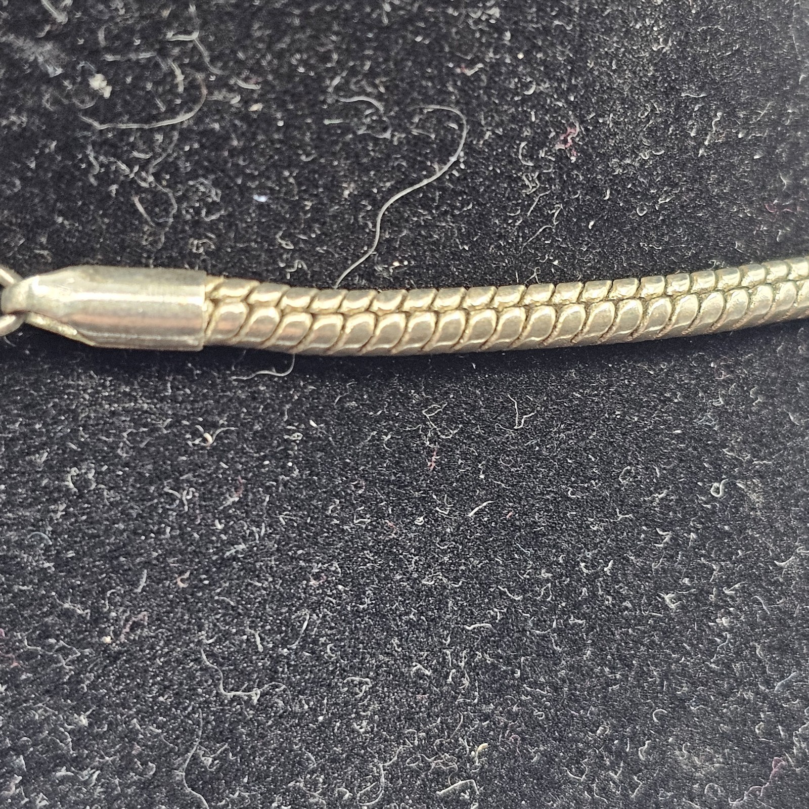 Silver Tone Snake Chain Necklace Mixed Beads Crescent Charm Boho Statement