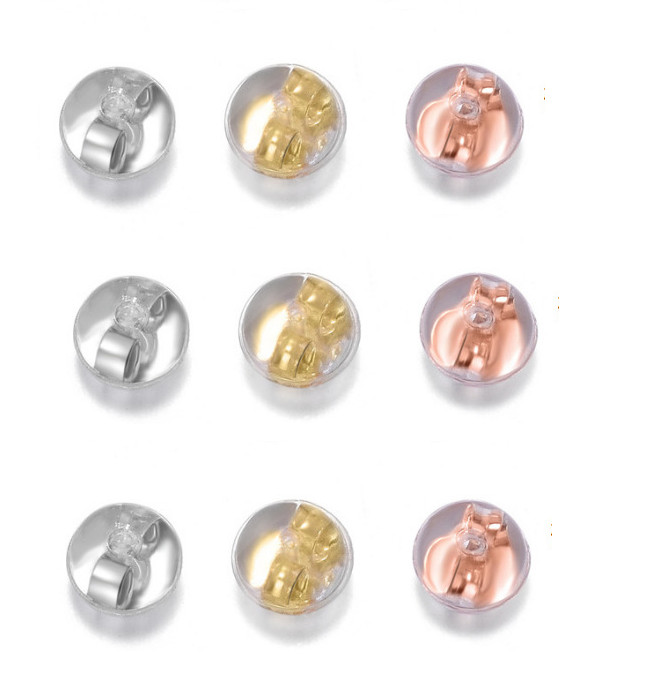 5pairs Sterling Silver Earring Backs Silicone Stoppers Replacements DIY