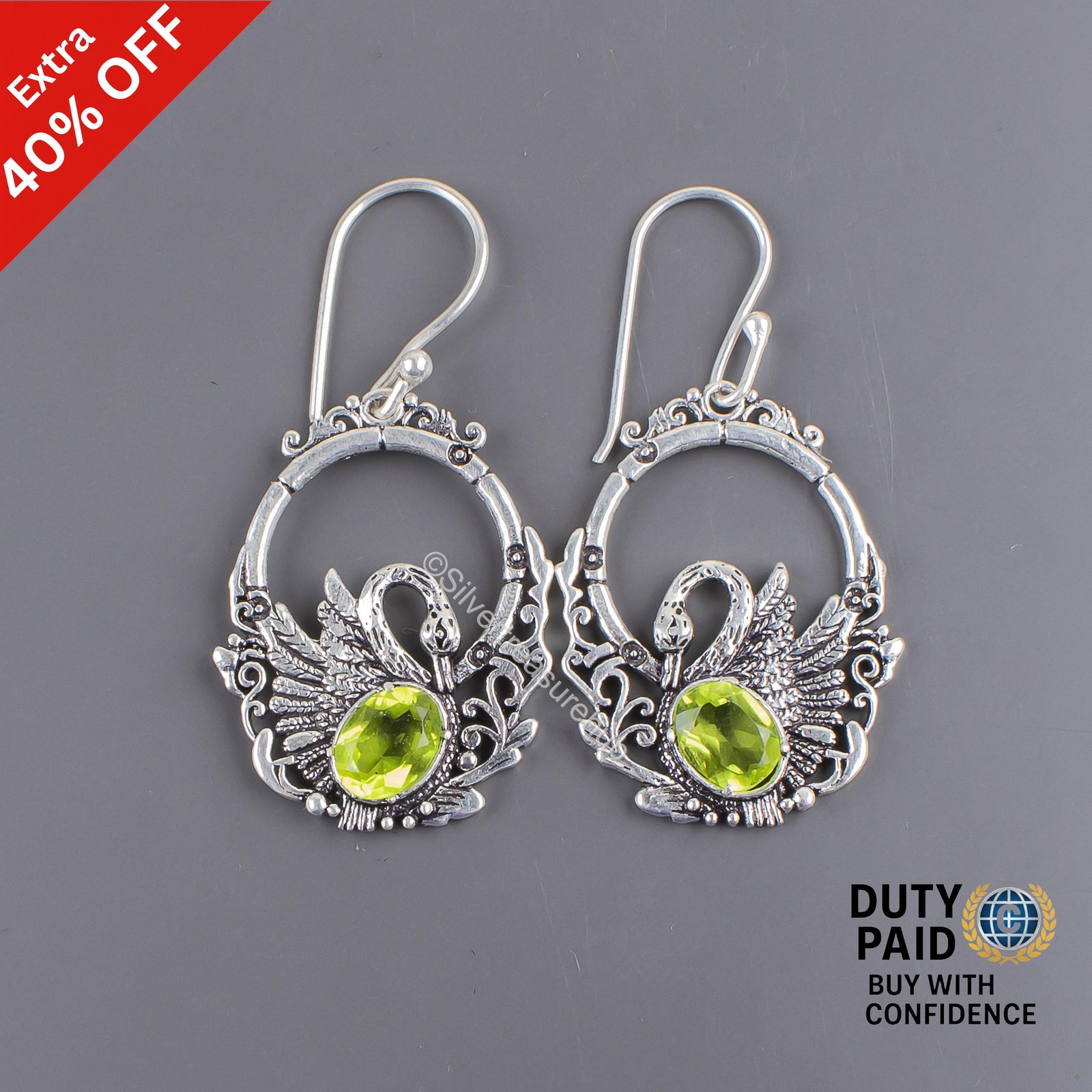 Peridot Stone Wedding Dangle Drop Artisan Engagement Earrings Jewelry 925 Silver