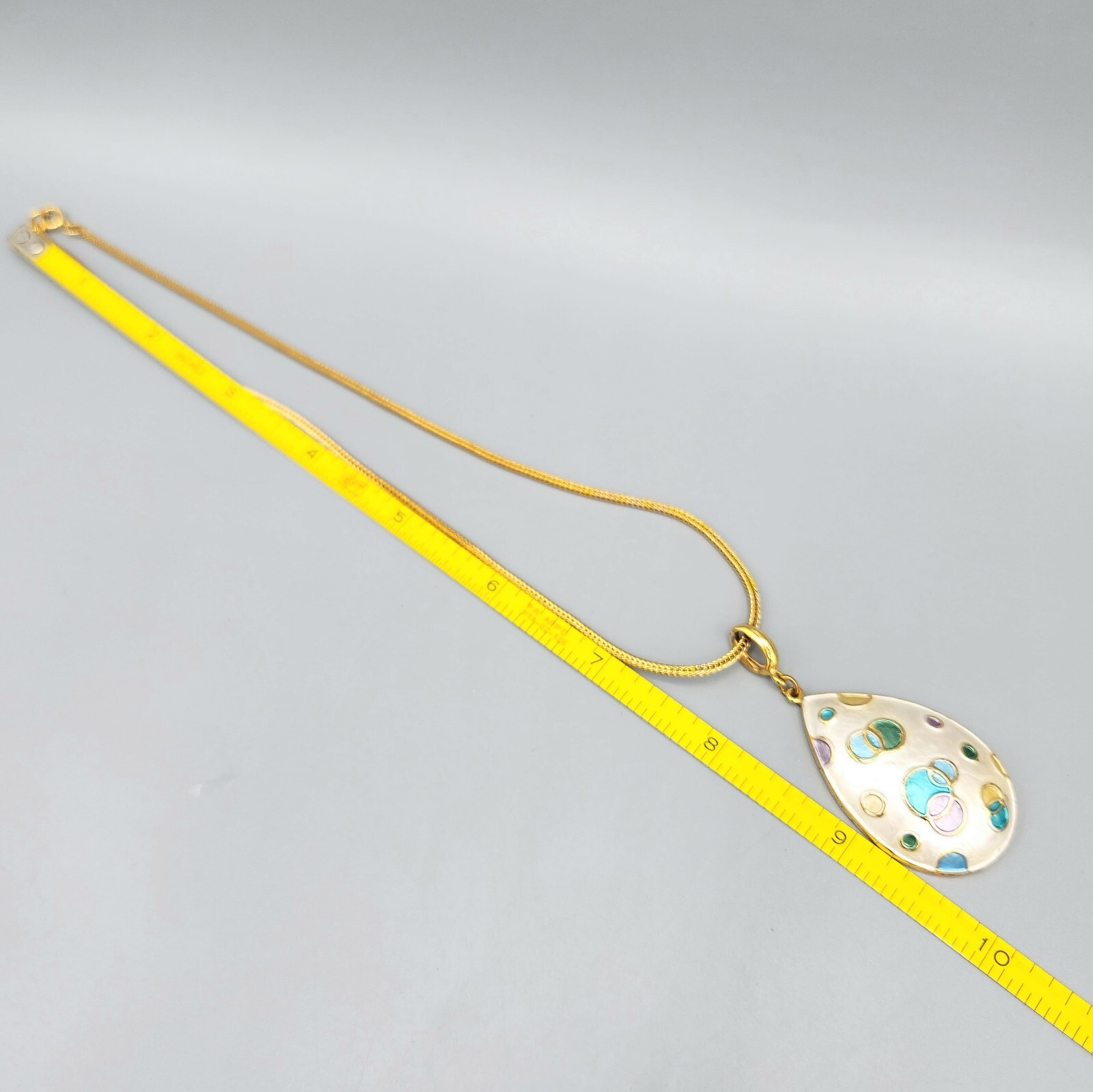 Unsigned Designer Pearlized Pastel Enamel Bubble Circle Necklace Earrings