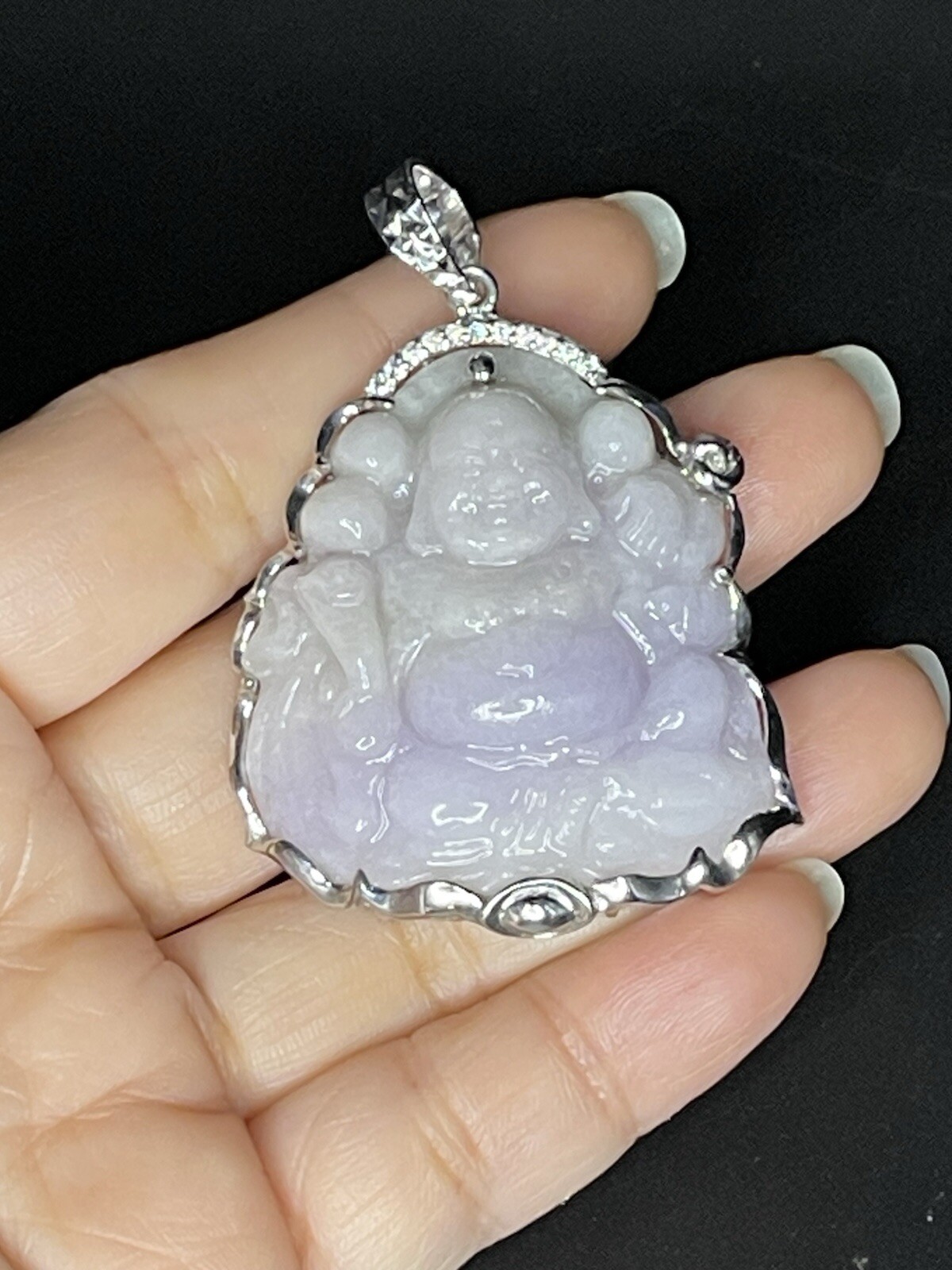 Maitreya Buddha pendant 100% Natural Jade & Natural Color