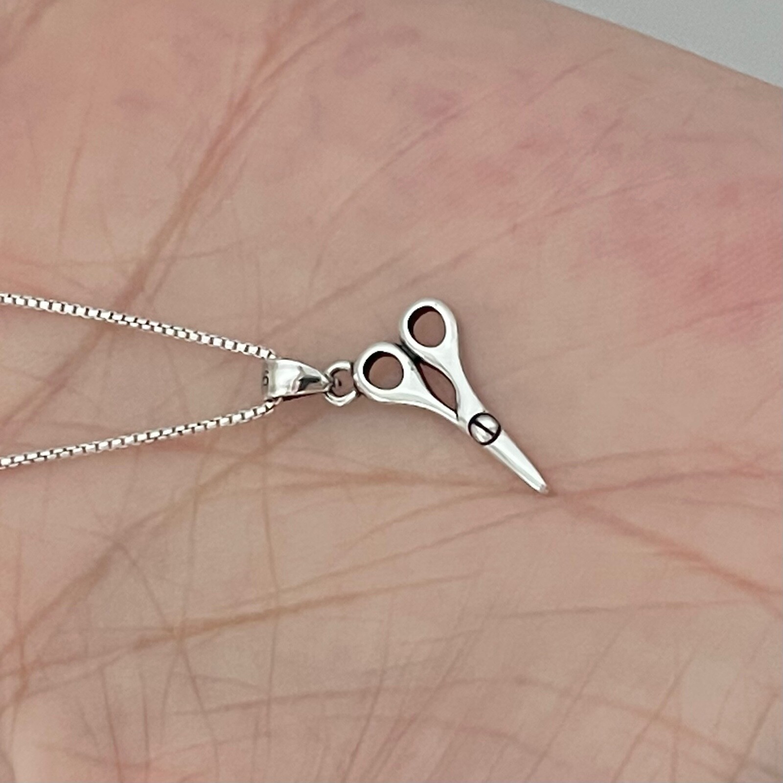 Sterling Silver Little Scissors Necklace, Hair Dresser Necklace, Silver Necklace