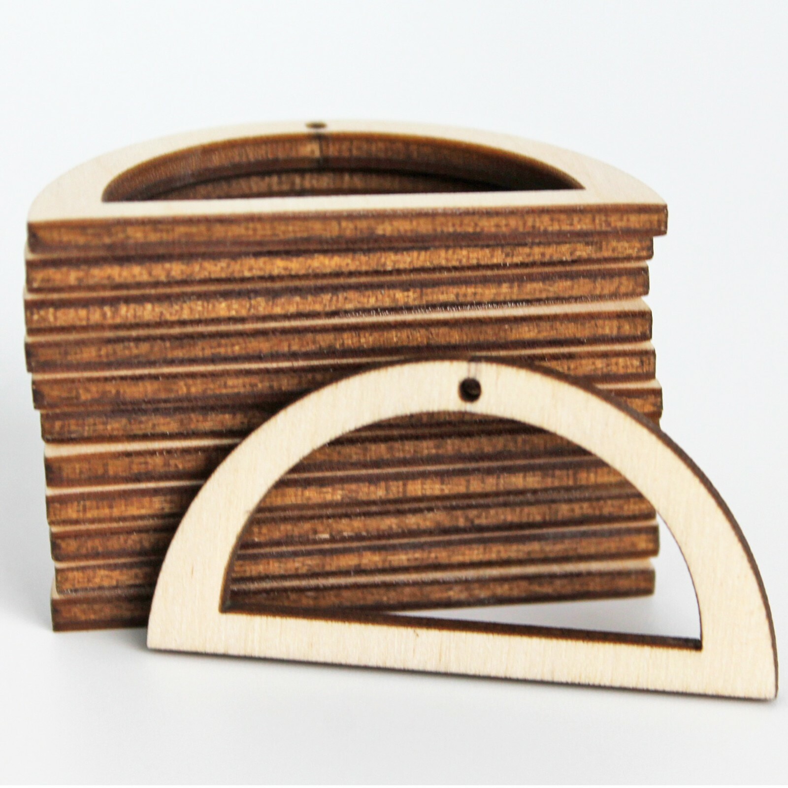 ALL SIZE(12pc – 100pc) Unfinished Wood Semi Circle Frames Cutout Earrings Blanks