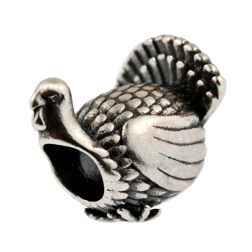 Novobeads Sterling Silver 1445 Wild Turkey, Silver