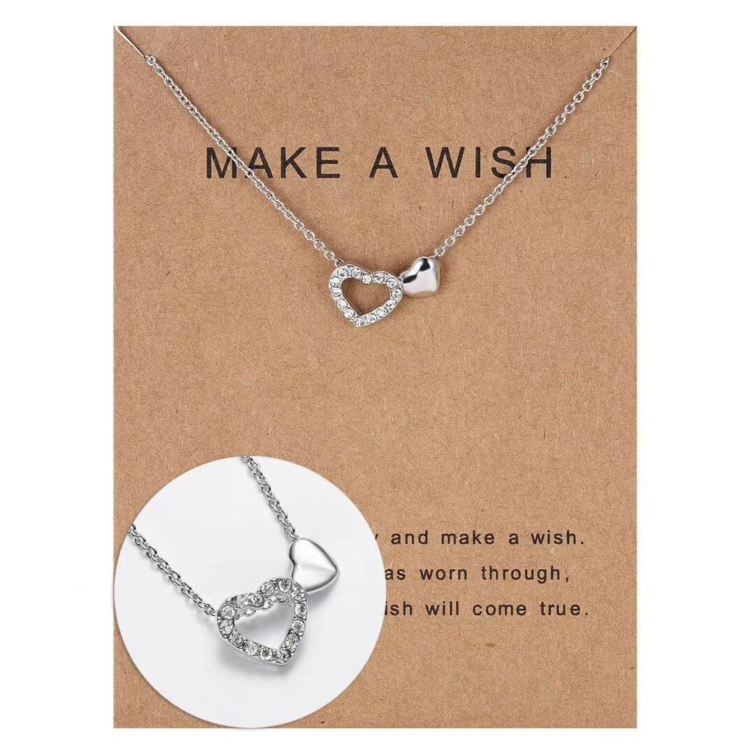 Fashion Women Crystal Necklace Retro 3D Double Hollow Love Heart Pendant 0924