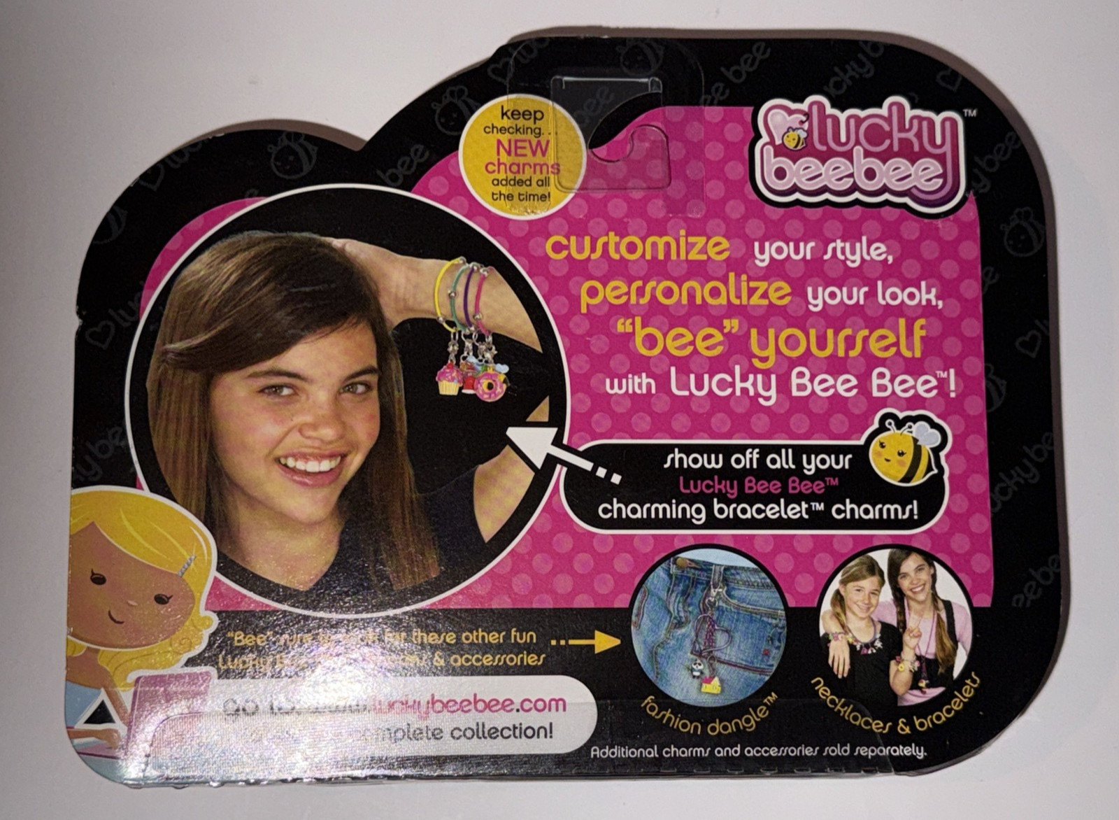 NEW Lucky BeeBee Bee-Fun Collection 1 Girl & Guitar Charms & Charming Bracelet
