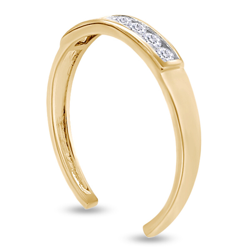 Adjustable Band Toe Ring Round Simulated Diamond 14K Yellow Gold Plated Sterling