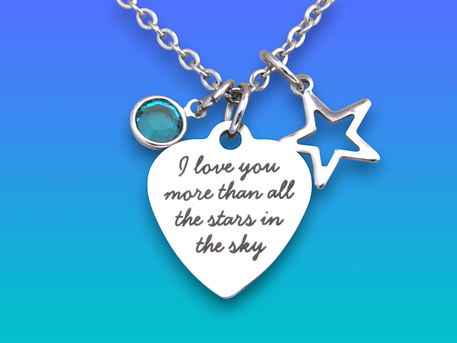 I Love You More than all the Stars in the Sky Necklace, Daughter Jewelry Gift
