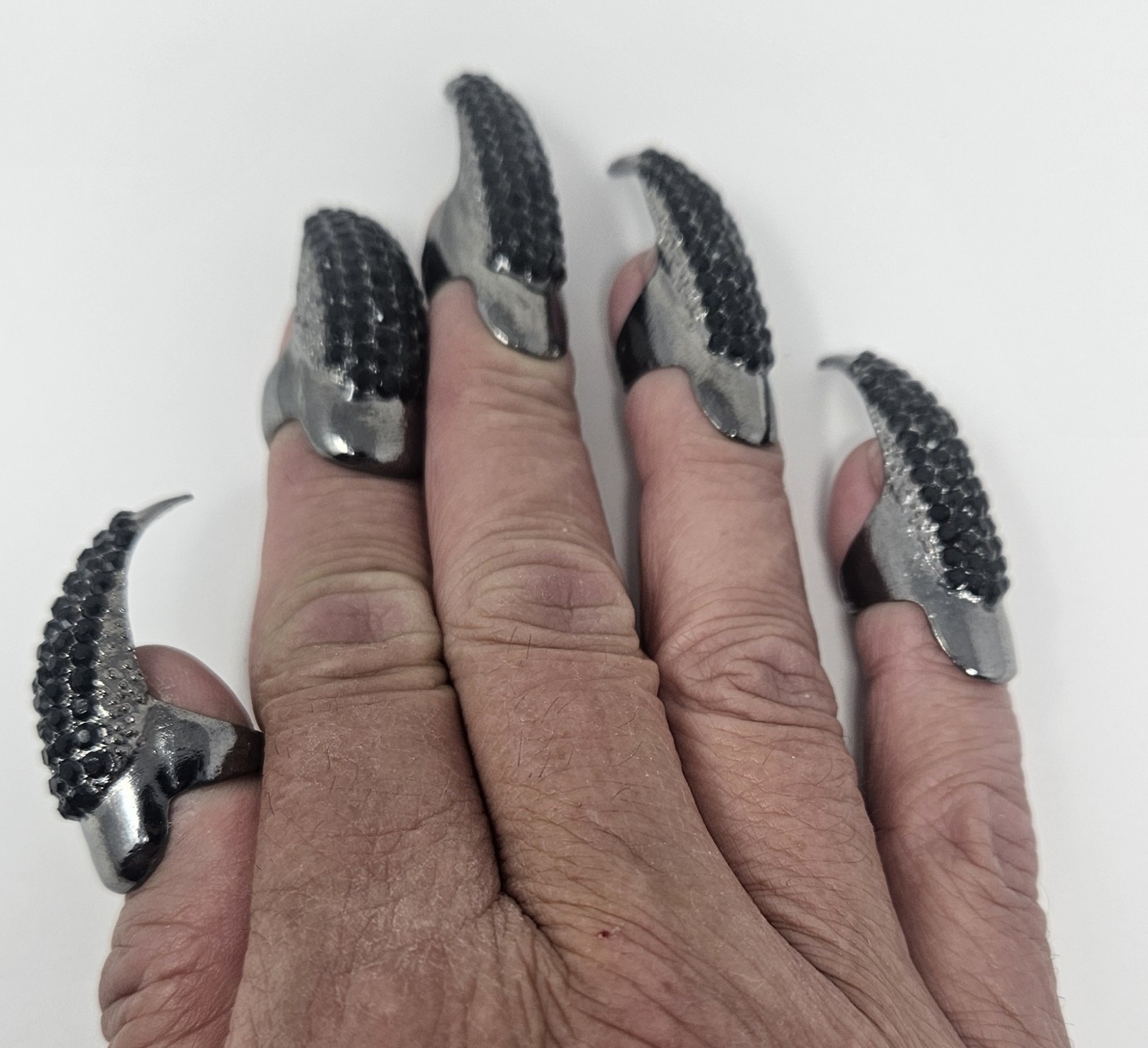 10 Pack Finger Nail Tip Claw Rings Cosplay Costume Fingertip Halloween