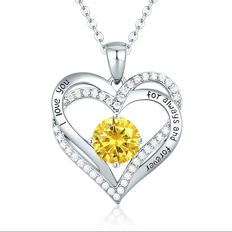 Love Heart Necklace Anniversary Valentine Christmas Birthday Gift for Her Girl