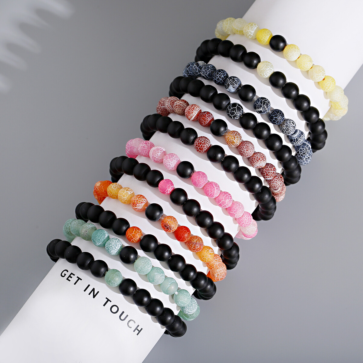 Wholesale 50 Pcs Natural Stone Bracelets Men’s Chakra Healing Power Bangles Lot