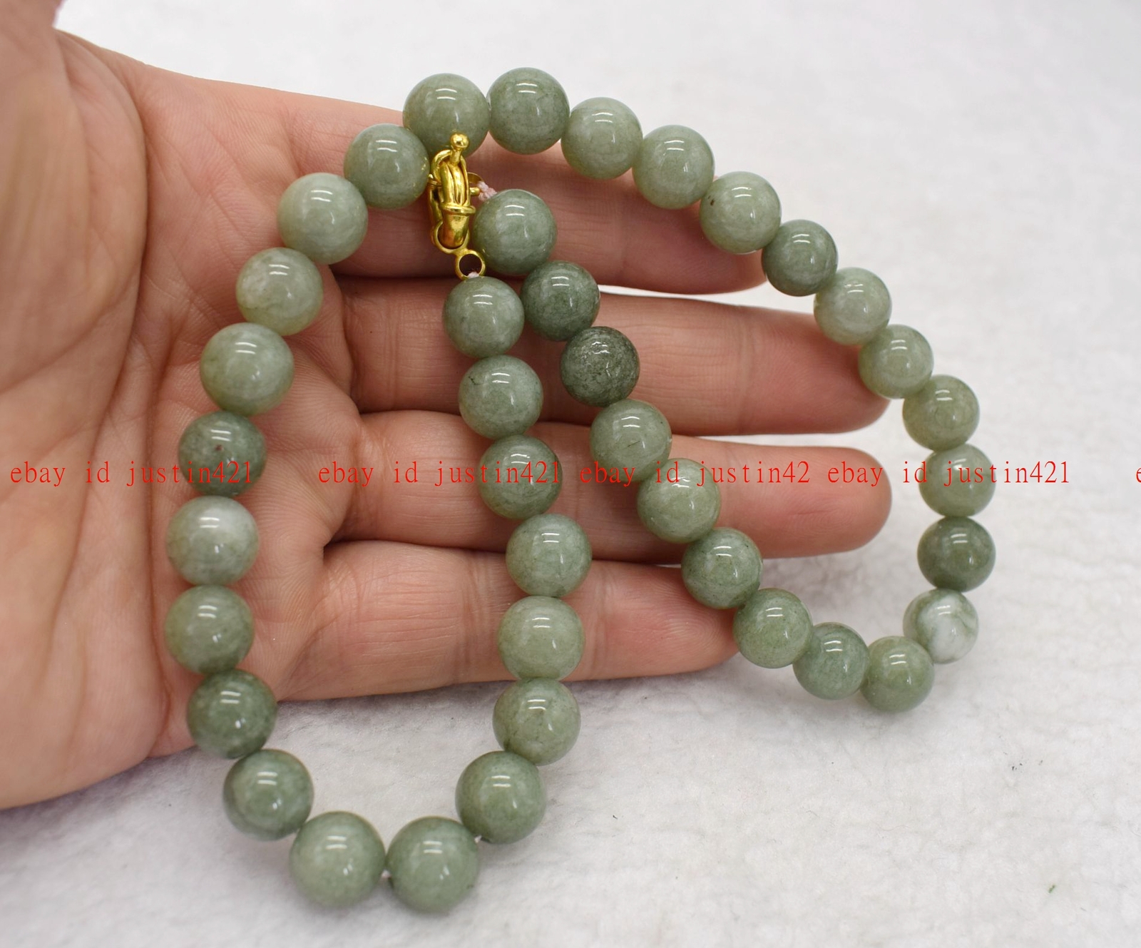 Natural 6/8/10/12/14mm Genuine Green Jasper Round Gemstone Beads Necklace 16-36″