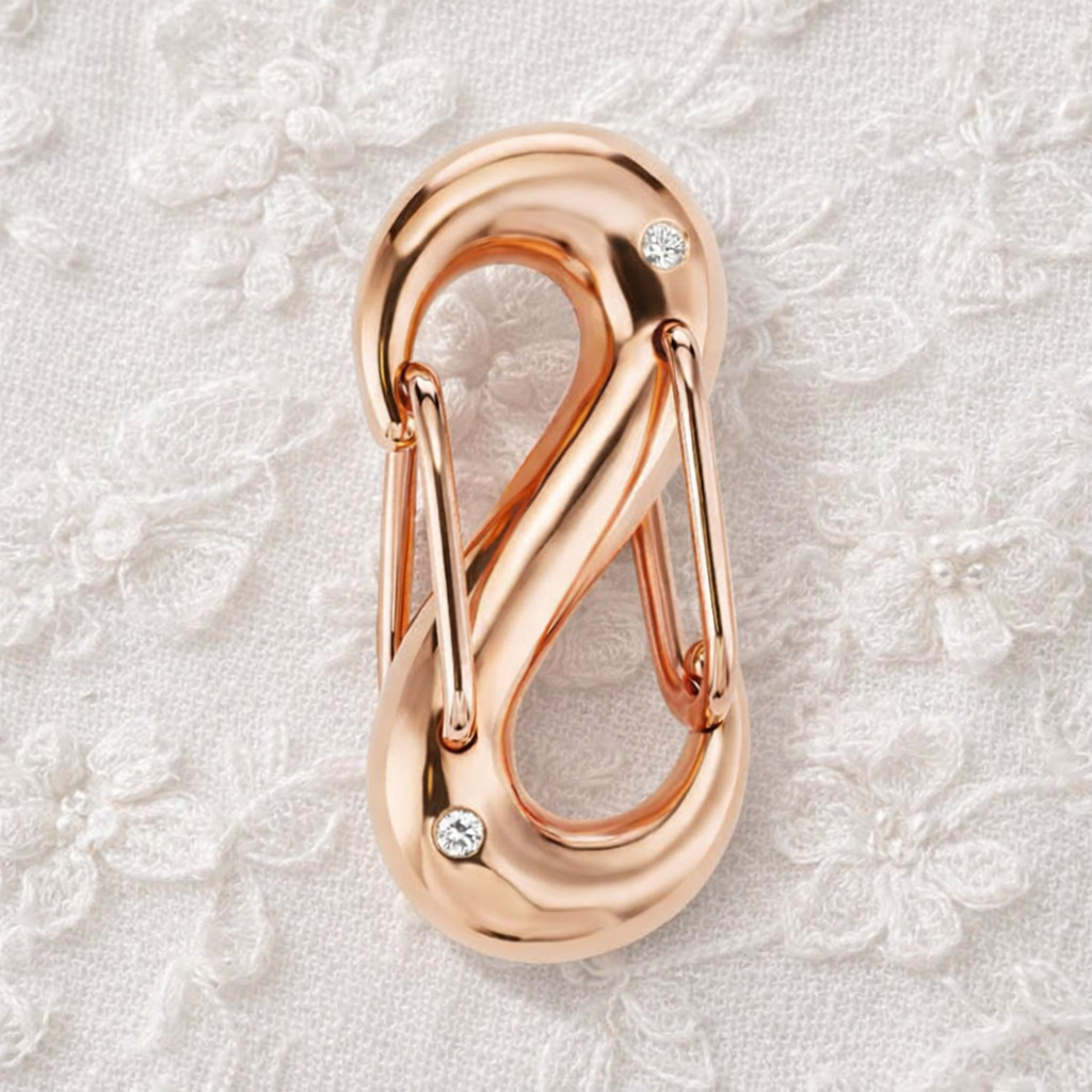 S Shape Charm Lock Pendant Push Me Brass Metal Lock With CZ