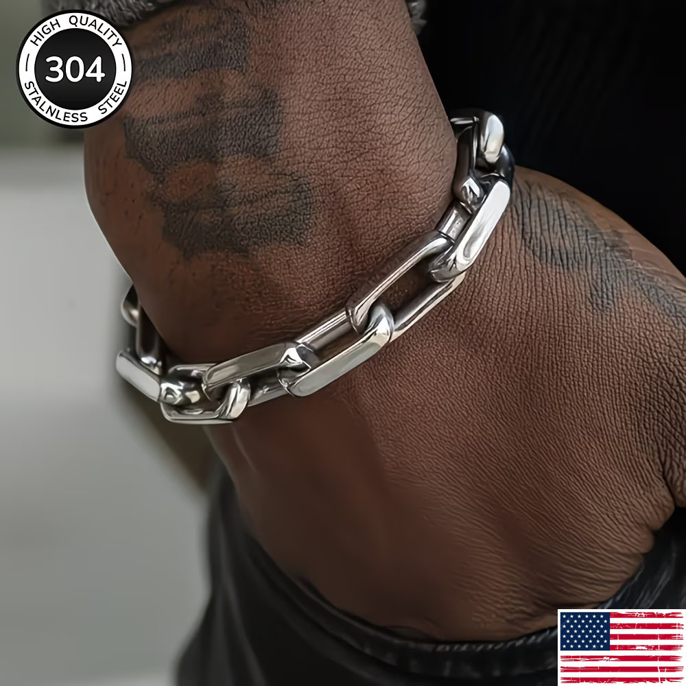Titanium Stainless Steel Men’s Cuban Bracelet Jewelry for Daily and Formal Wear