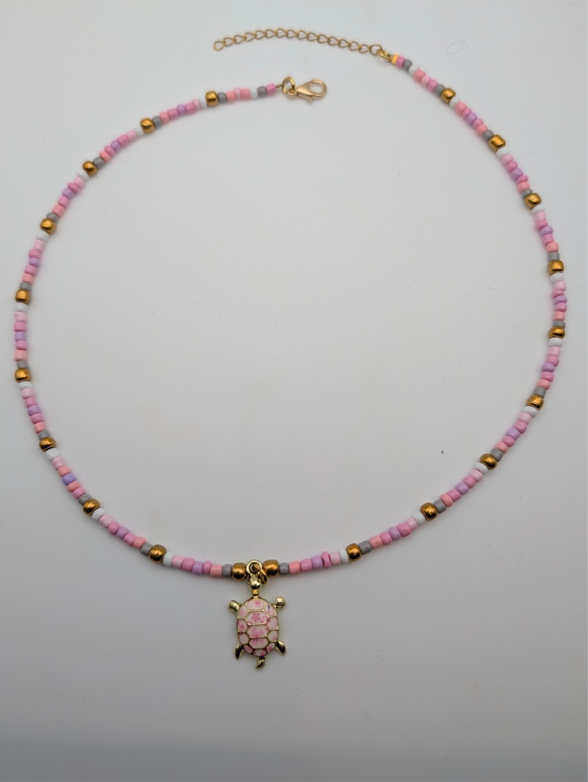 Handmade Beaded Enamel Sea Turtle Charm Necklace Choker Boho Beach Women Gift