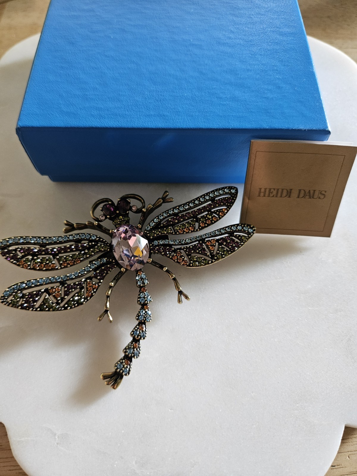 Heidi Daus Dragonfly Trembling Brilliance Crystal Brooch Pin NEW In Box Beauty