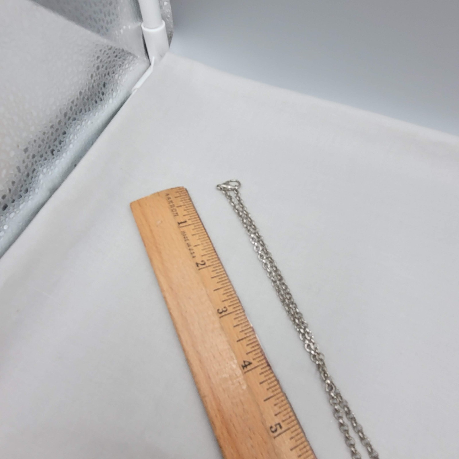 Wood Bead Layered Chain Necklace Silver Plated Filigree 34″ adj