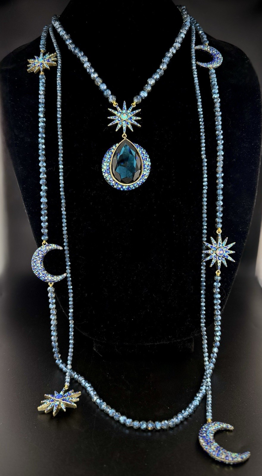 *EXTREMELY RARE* Sapphire Blue Signed Heidi Daus Twighlight Trilogy 3 PIECE Set!