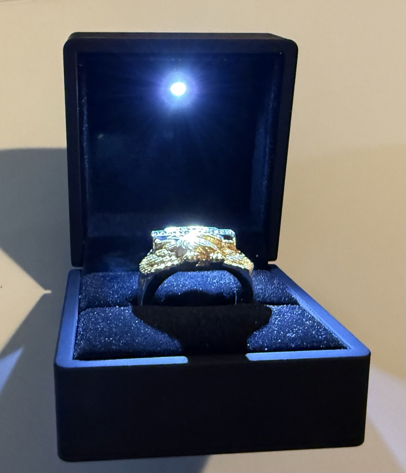 Harley-Davidson® Mens Wings of Freedom Ring Sz 11 Franklin Mint LED Black Matte