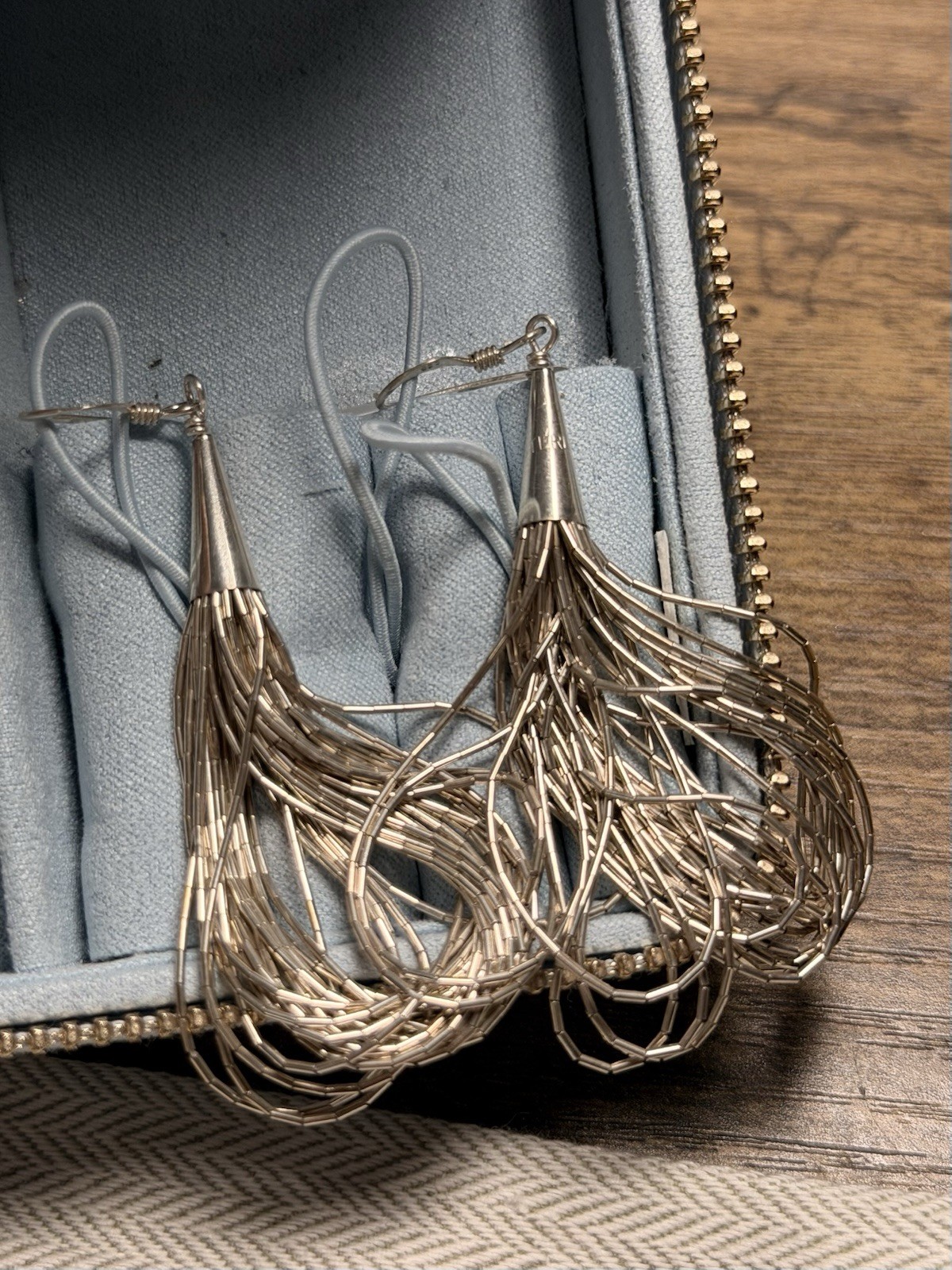Silver Tone Teardrop Dangle Drop Earrings, Metal French Wire Hooks