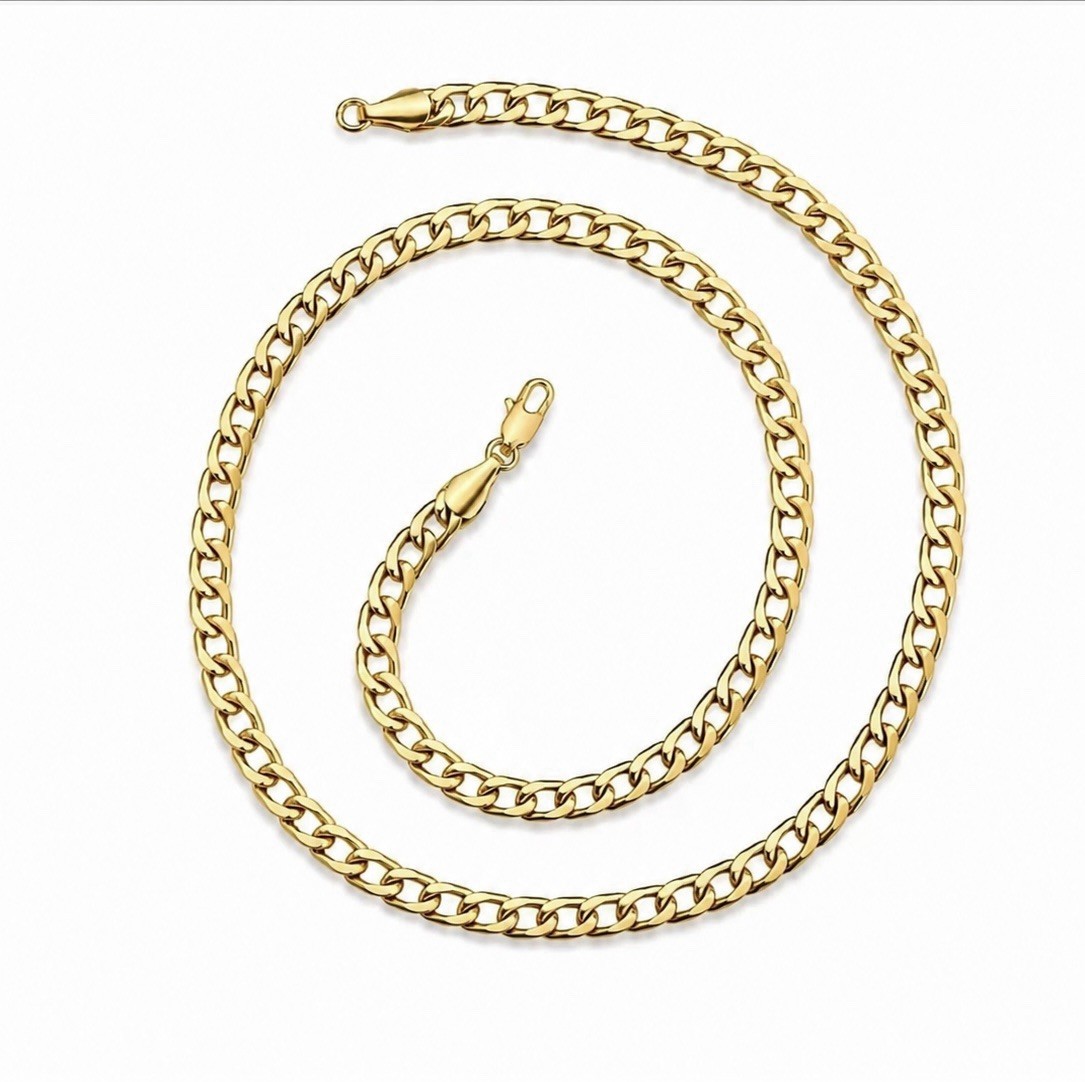 22 Men Gold Plated 6mm Miami Curb/Cuban Link Necklace Buy One Get One Free