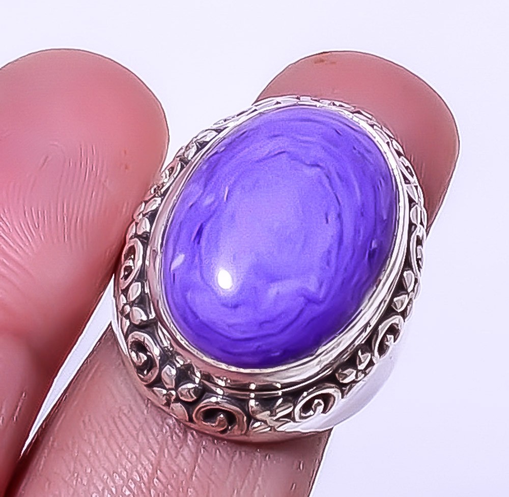 Charoite Silver Handmade Bali Ring s.7 R1182-47
