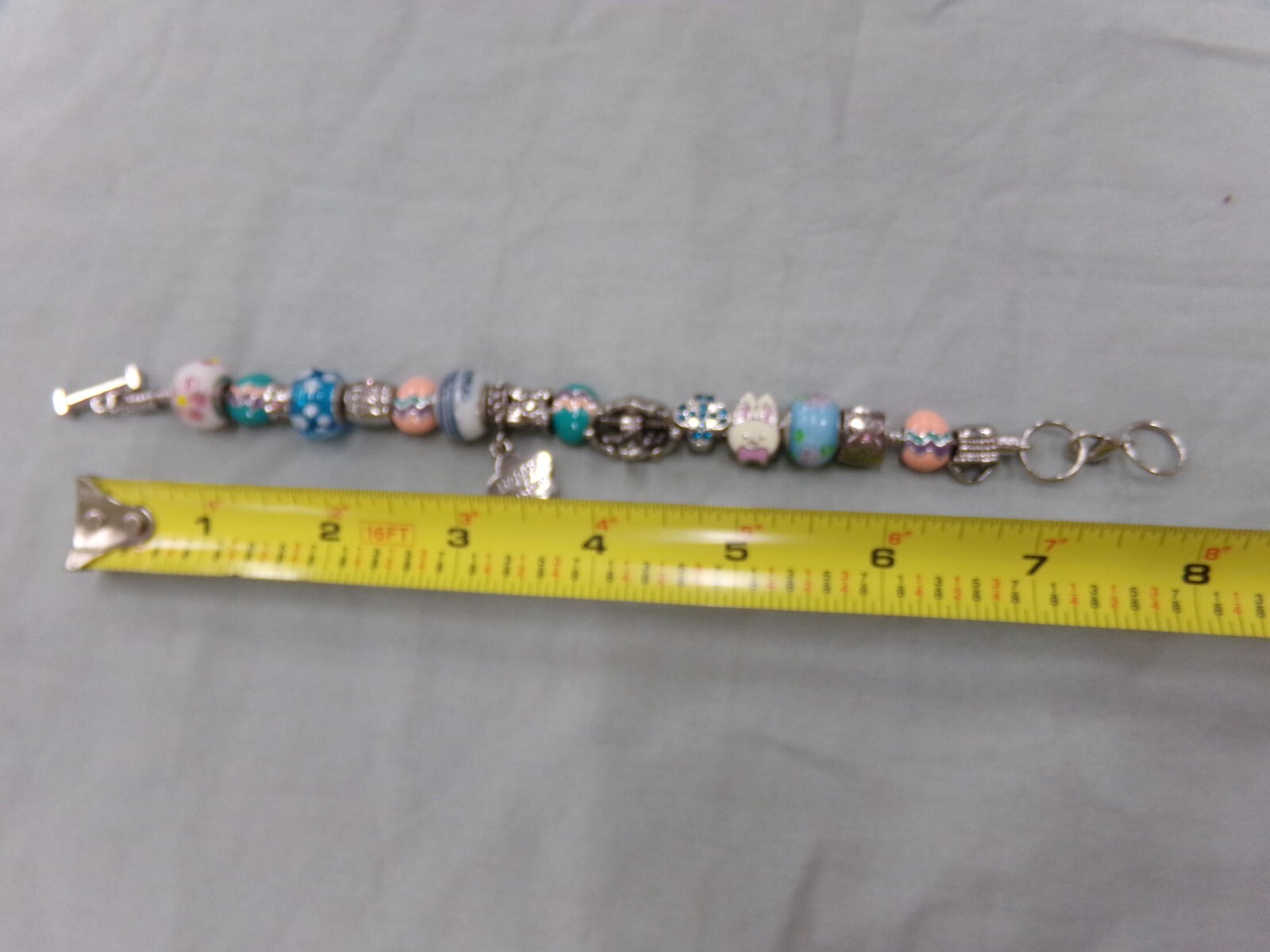 Willabee & Ward April Easter Charm 8″ Bracelet NEW Bunny-Basket-Eggs-Umbrella