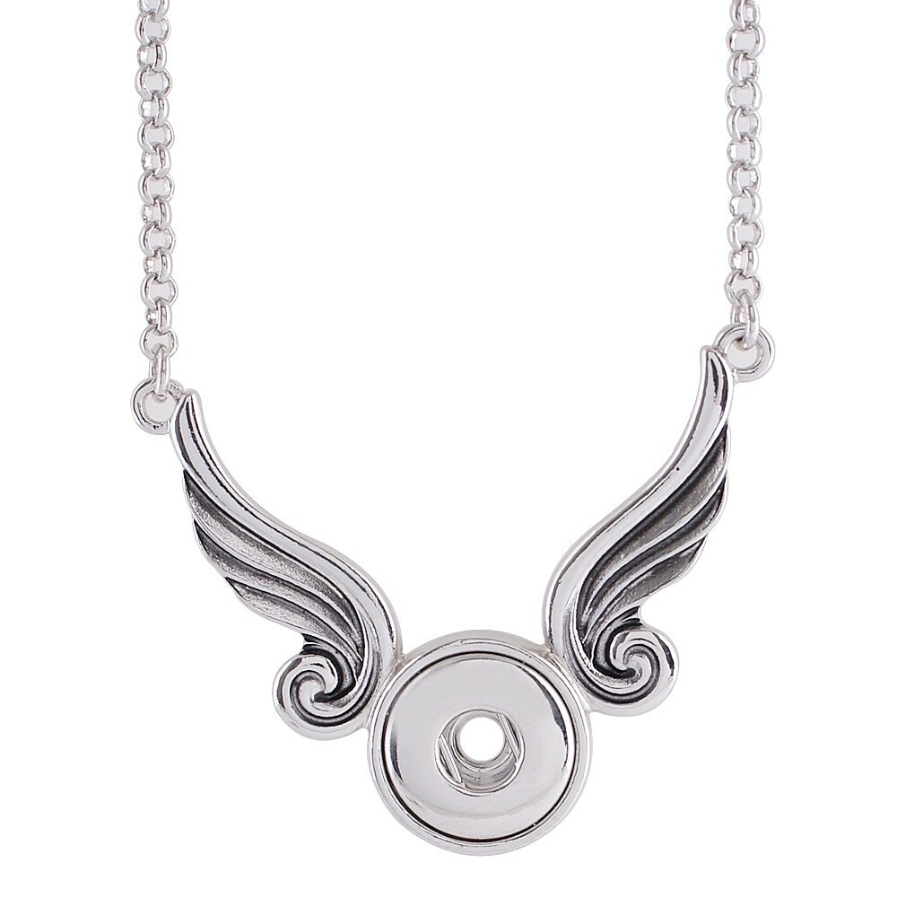 Mini Snap Jewelry Necklace Angel Wings Designer Fits 12mm Petite Ginger charms