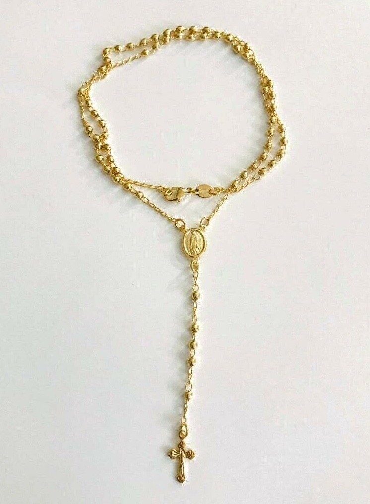 18K Gold Filled Virgin of Guadalupe Rosary / Rosario Virgen de Guadalupe – N91
