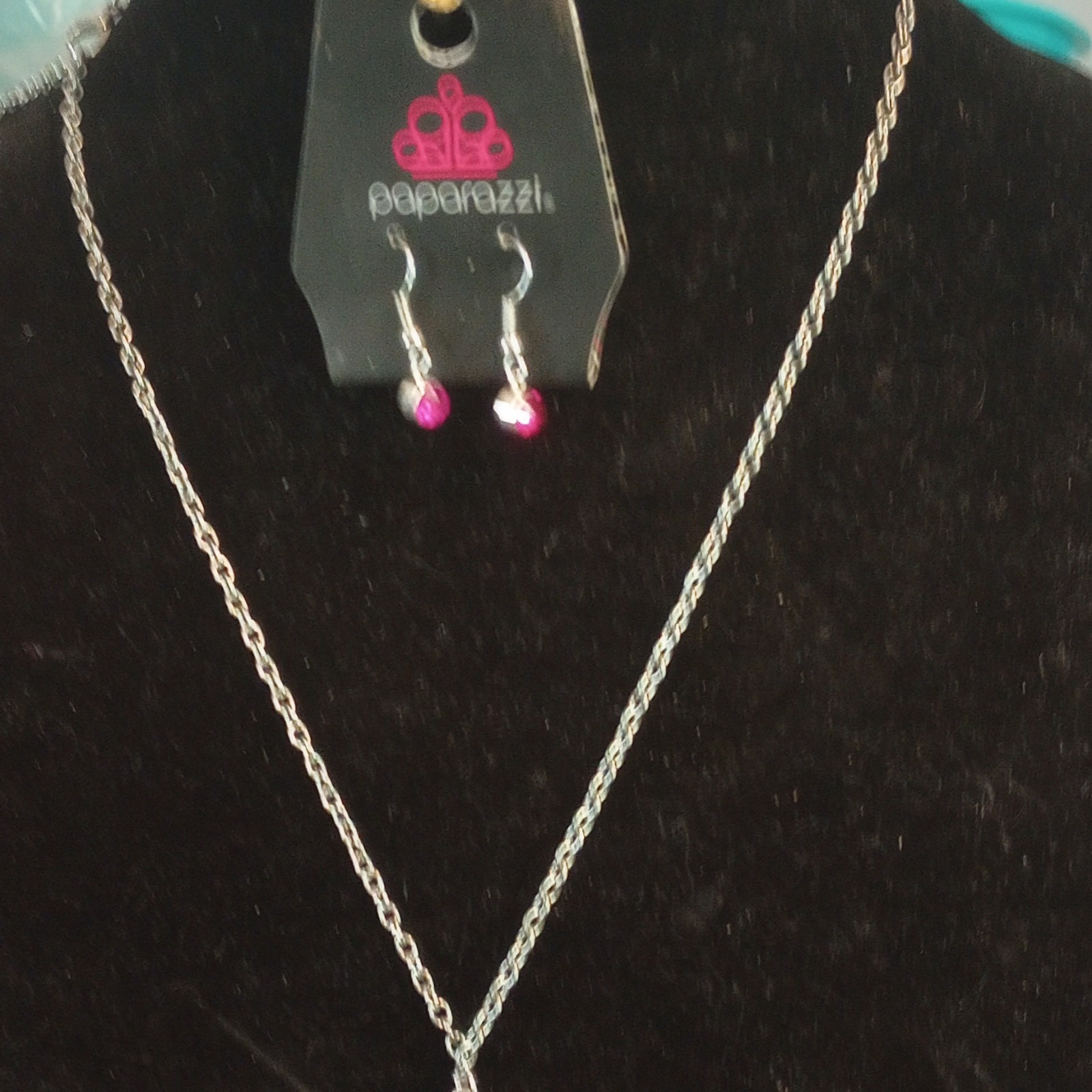 Paparazzi Silver Tone Multicolor Crystal Necklace Earrings Bracelet Jewelry Set