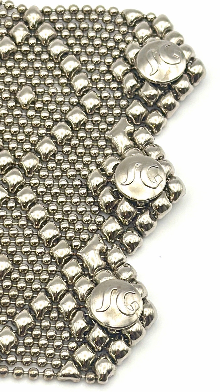 Vintage 1990s SG Liquid Metal Sergio Gutierrez B11-AS Wide Cuff Bracelet 7 Inch