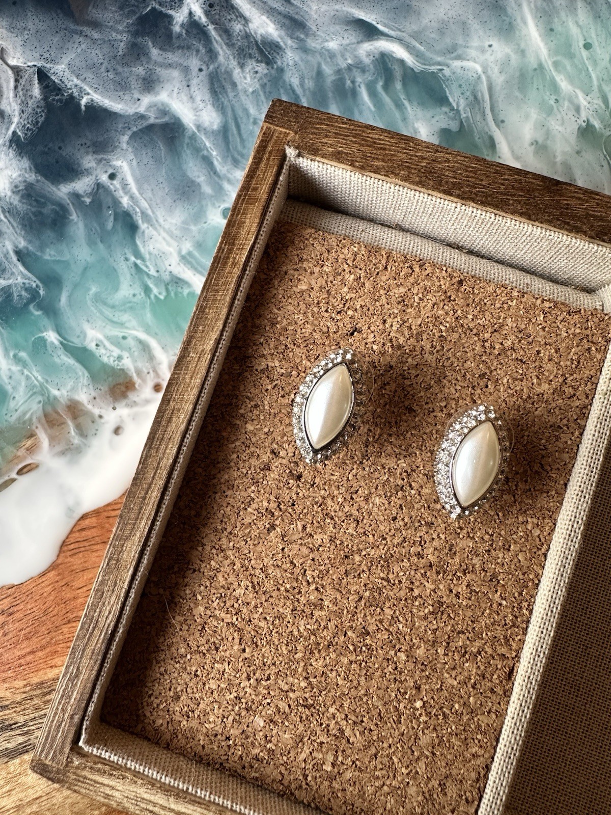 Pearl & Crystal Earrings Lot, Silver Tone, Drop/Dangle/Stud, Hook Closure