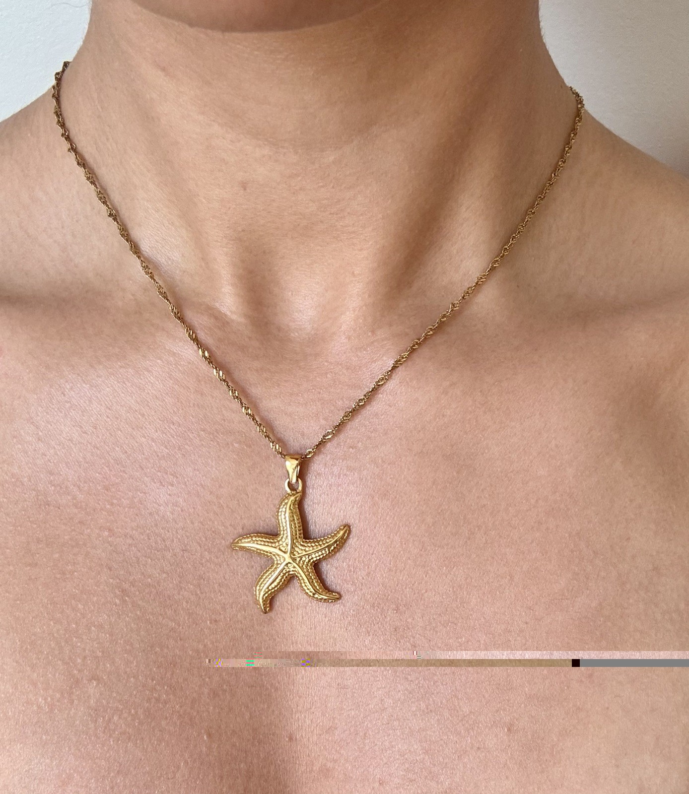 Gold plated starfish necklace e summer holiday vibe necklace