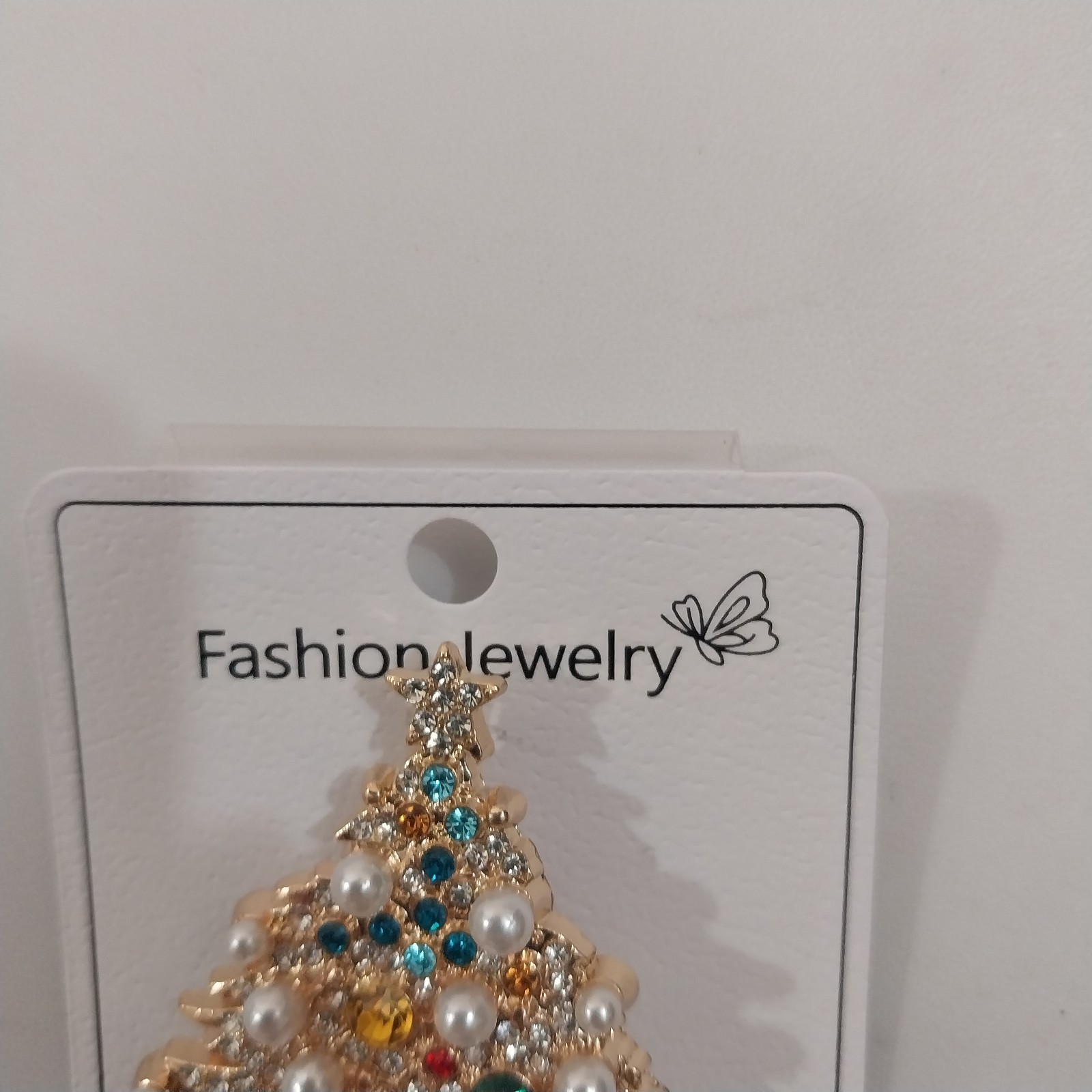 Christmas Tree Brooch Pin 2.25 in w/ decorative gift bag