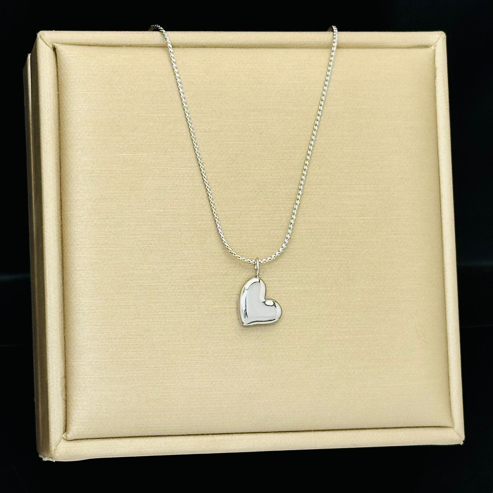 Women Stainless Steel Silver Gold Heart waterproof Pendant Chain Necklace PE43